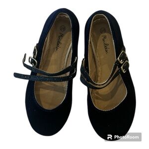 Navy Blue Velvet Mary Janes by Mini Boden